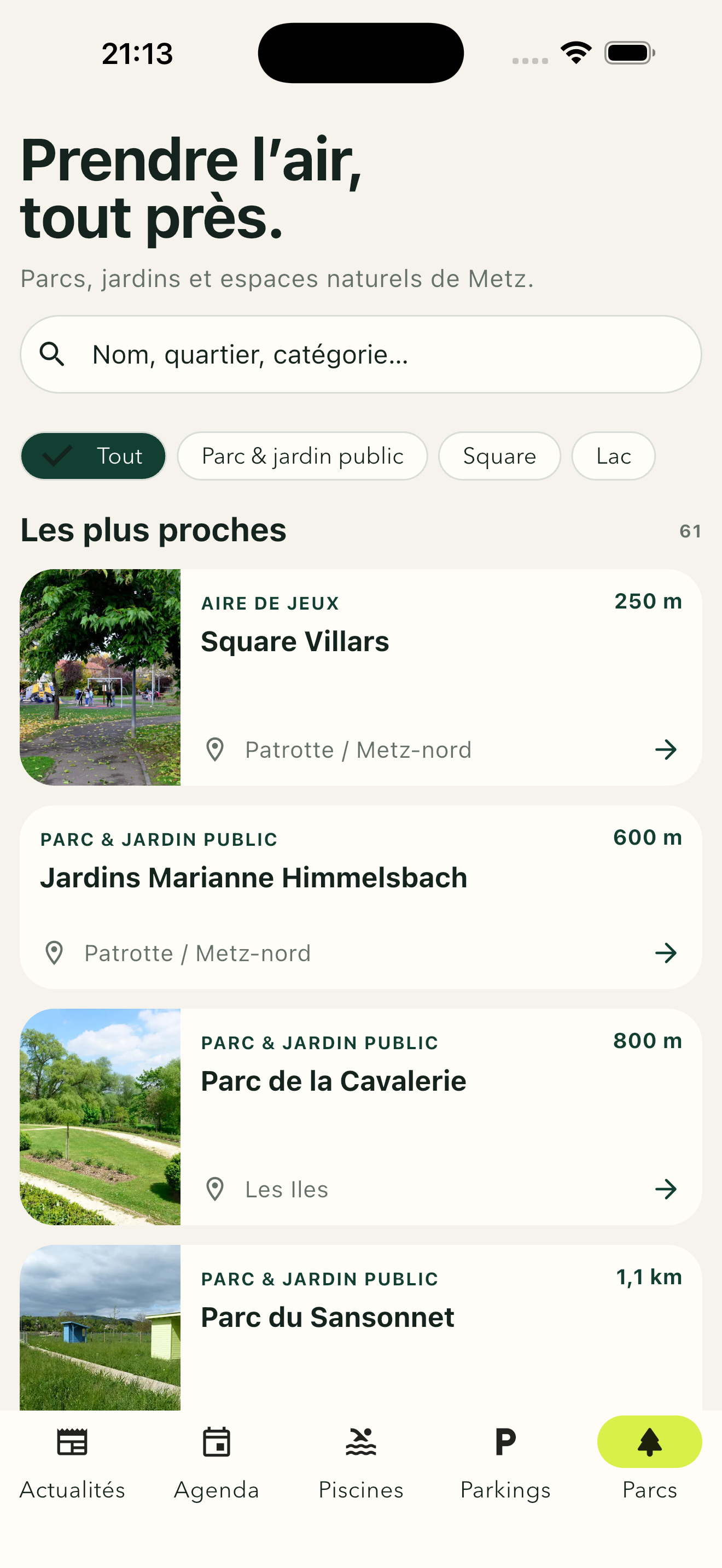 Parcs, jardins et espaces naturels